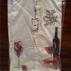 Robert Graham White Holiday Shirt with Embroidery